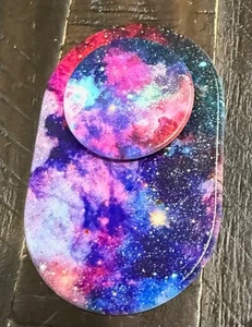 PopSockets PopGrip Magsafe poignée de téléphone et support Galaxy Space Stars violet bleu - Photo 1 sur 1