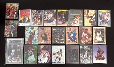 Lote de inserciones de tarjetas de baloncesto de la década de 1990 acetato, troquelado, equipo de vuelo de Michael Jordan Foto 1 de 4