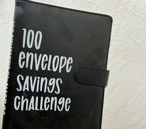 2 Count 100 Envelope Savings Challenge Binder black financial planner money - Picture 1 of 2