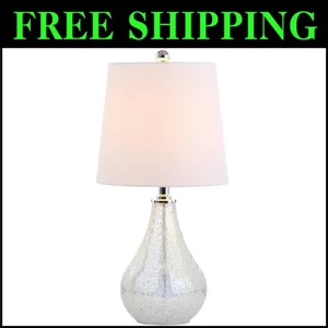 Elegant 20.5" Mosaic White LED Table Lamp with Touch Control - Chrome Finish - Picture 1 of 10