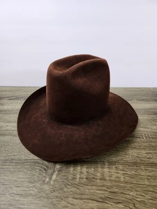 Vintage American Hat Co 3X Biber Cowboyhut Herren 6 7/8 braun Filz hergestellt in den USA - Bild 1 von 7