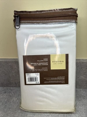 NIP Sonoma Life + Style 500 Thread Count King Pillowcases Cloud Set Of 2 - Image 1 of 4