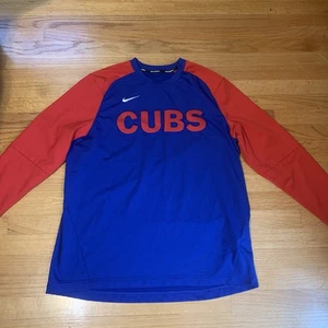 Nike Baseball Chicago Cubs Pullover Crewneck Shirt Red Blue Men’s Extra Large - Picture 1 of 9