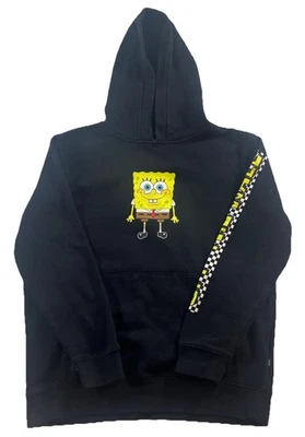 Spongebob Squarepants Hoodie sweatshirt Black Vans Off the Wall Spellout L - Image 1 of 4
