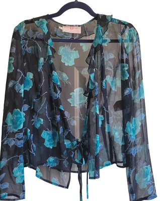 Chaqueta de Noche RARA Emanuel Ungaro Paris Gruppo GFT 100% Seda Chifón Talla 40 Foto 1 de 4