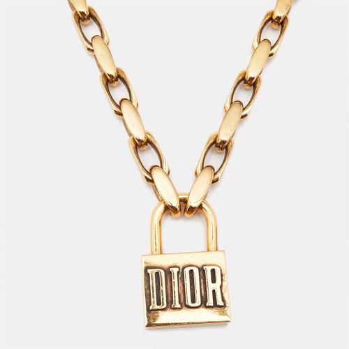 Collana girocollo Dior portafortuna tono oro