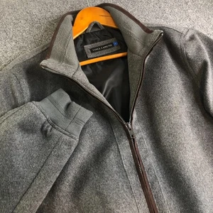Vince Camuto G3 Bomber Jacket Mens Large Gray Wool Blend Lined VM6AB554 - Picture 1 of 11