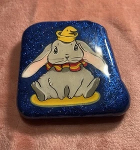 Dumbo Bunny Painting Art Stone Glitter Resin Handmade Original H3 - Picture 1 of 9