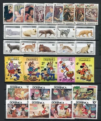 #62324 Dominica. Small collection of stamps (almost everything MNH**. TWO PAGES - Image 1 of 2