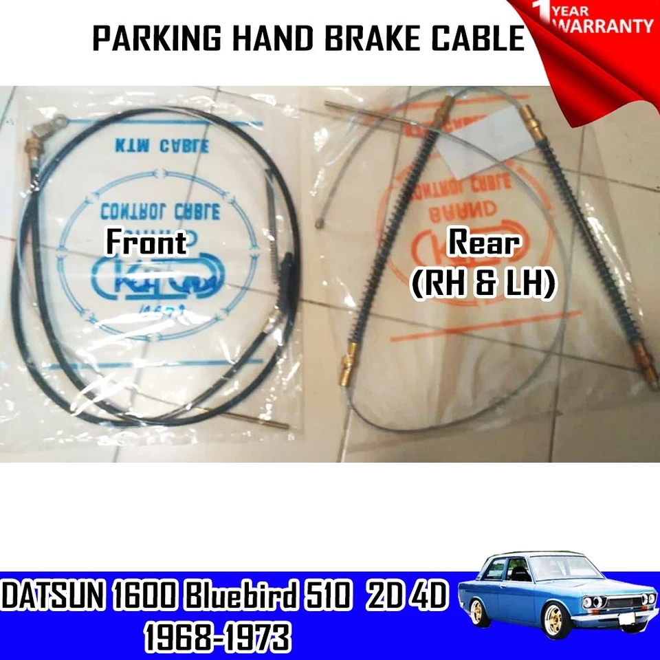 FOR DATSUN 510 NISSAN 1600 BLUEBIRD 1968-73 FRONT/REAR PARKING HAND BRAKE CABLE - Image 1 of 2