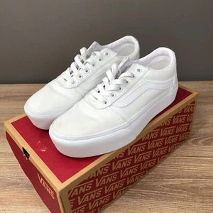 Vans Ward Platform Womens Size 6.5 White Athletic Walking Skate Shoes Sneakers - Picture 1 of 14
