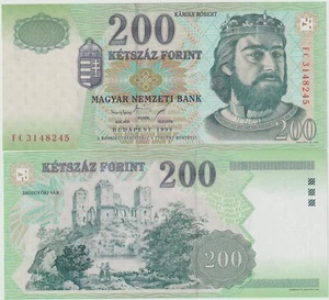 Hungary 200 Forint Banknote 1998 Uncirculated Pick#176 King Karoly Robert - Picture 1 of 1