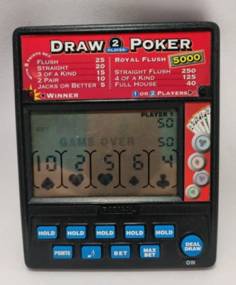 Juego portátil Radica Poker vintage para 2 jugadores probado y funciona Foto 1 de 2