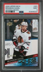 2020-21 UPPER DECK BRANDON HAGEL YOUNG GUNS EXCLUSIVES RC CARD /100 PSA 9 - Bild 1 von 1