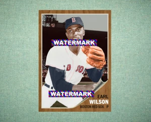 Earl Wilson Boston Red Sox 1962 Style Custom Baseball Art Card - Picture 1 of 2