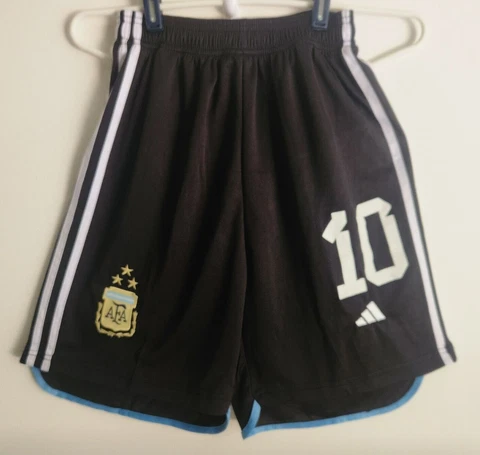 Argentine Football Association #10 Black Soccer Shorts Adidas Men's Small Cover