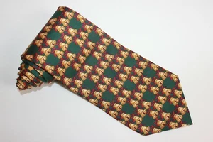 Barneys New York Holiday Bell Holly Green Multi 100% Silk Italy Men's Neck Tie - Picture 1 of 5