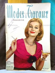 MAGAZINE MODES & TRAVAUX AVEC SUPPLÉMENT PATRON COUTURE, N°697, JANVIER 1959 - Picture 1 of 12
