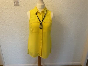 Tu Size 12 Long Line Sleeveless Shirt In Yellow - Very Pretty - Picture 1 of 2