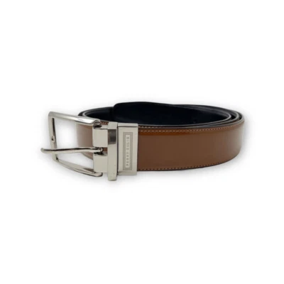 Perry Ellis Reversible Leather Black Brown Belt Men's Size 42 - Image 1 of 4