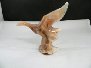 IMPERIAL GLASS "CARAMEL SLAG" MALLARD DUCK with WINGS UP - Picture 1 of 6