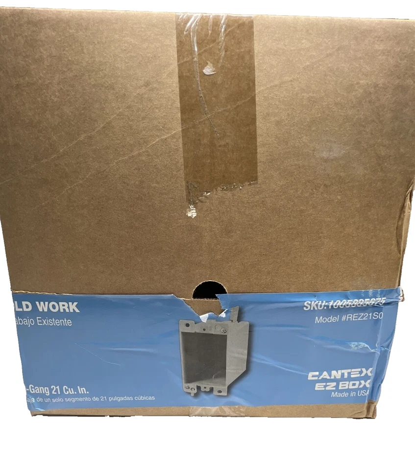 Caja eléctrica CANTEX de una sola banda 21 ft³ in. Pack de 50 con abrazaderas EZ21SO NUEVO Foto 1 de 4