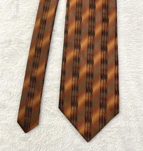 BACHRACH Brown Burgundy Italian Silk Mens Necktie Made In Canada - Picture 1 of 4