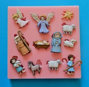 Natividad Juego Navidad Molde de Silicona para Tarta Decoración Chocolate - Imagen 1 de 3