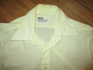 CAMISA DE COLECCIÓN MONTGOMERY WARD DIAMANTE BORDADO AMARILLO BOTÓN DELANTERO Para Hombre Mediana - Imagen 1 de 6