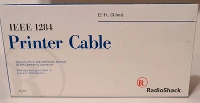 Open Box Radioshack 26-403 IEEE 1284 Printer cable 12ft - Image 1 of 4