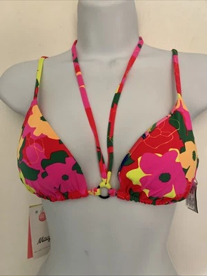NWT Women’s Maaji Triangle Bikini Top Size S Colorful Reversible - Image 1 of 4
