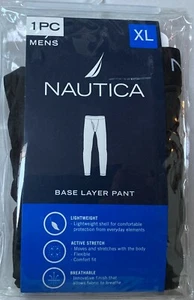 NWT NAUTICA MEN BLACK BASE LAYER L0NG PANTS UNDERWEAR SIZE X/LARGE $38 - Picture 1 of 2