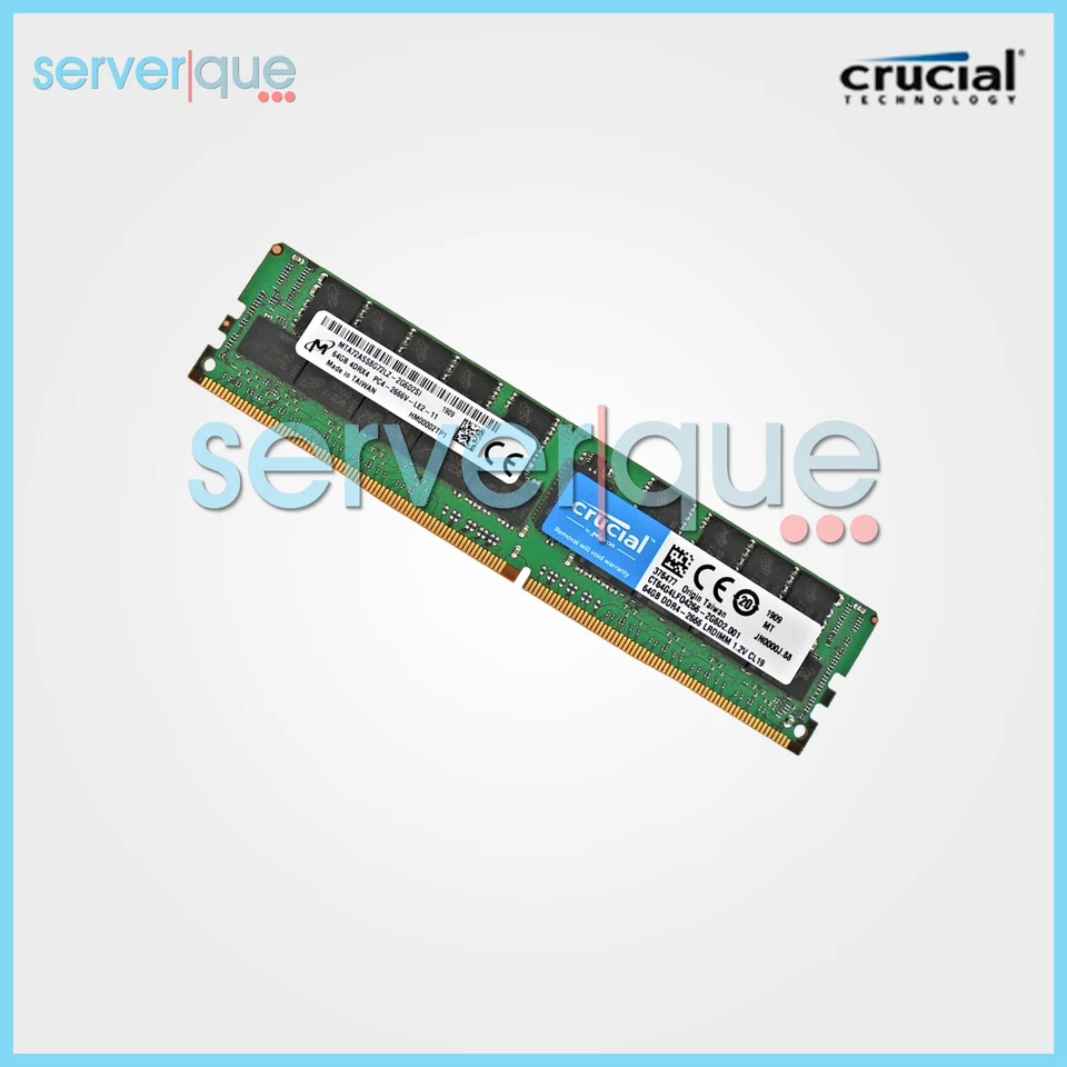 CT64G4LFQ4266 Crucial 64GB PC4-21300 DDR4-2666MHz ECC Reg CL19 Quad Rank Memory - Image 1 of 3