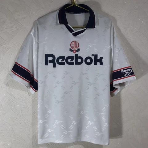 Bolton 1993 - 1995 Home Football Shirt Jersey REEBOK Size 46 - 48 Cover