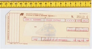 FERROVIE DELLO STATO - FS - biglietto treno Como - Milano 1993 - Foto 1 di 1