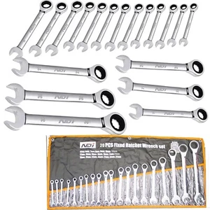 NDI 20Pcs 6MM-32MM Ratchet Spanner Set Metric ND-0366 + Rolling Bag - Picture 1 of 7