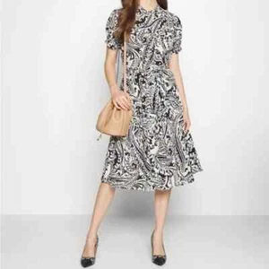 Vestido Lauren Ralph Lauren Cachemira MIDI negro crema talla 12 precio de venta sugerido por el fabricante $155 - Imagen 1 de 5