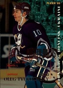 1994-95 Fleer Anaheim Ducks Hockey Card #8 Oleg Tverdovsky
