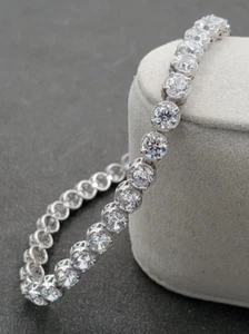 Estate QVC Epiphany 925 Sterling Silver Round Tennis Bracelet NIB 7.5"  - Picture 1 of 13