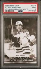 Wyatt Johnson 2022 Upper Deck Young Guns #C218 Black & White Canvas PSA 9