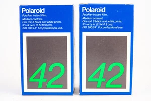 Polaroid INSTANT Roll Film Type 42 B&W 3 1/4 x 4 1/4'' Exp 1988 2 BOXES WORKS ! - Picture 1 of 11