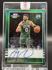 2022-23 Contenders Optic Jayson Tatum On Card Auto Green # 10/49 Color Match