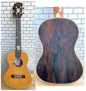 Solid Cedar top Ziricote wood Tenor 26 inch Ukulele cat inlay UZIT36 - Picture 1 of 12