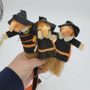 Lote de 3 pajitas vintage de Halloween Inarco tallo floral paja decoración bruja alambre - Imagen 1 de 11