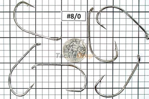 100x #8/0 Köderhalter Angelhaken Offset stark chemisch geschärfte Vorrichtung USA! - Bild 1 von 5