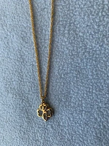 Girl Scouts USA Gold Plated Brownie Cut-Out Pendant /Charm on 18" Necklace/NEW - Picture 1 of 3