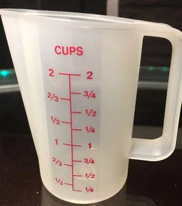 Tupperware NEW USA VINTAGE Measuring Pitcher with RED MEASURES #1669  - Picture 1 of 6