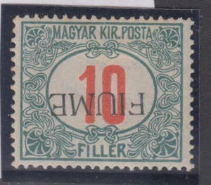 ITALY - Fiume - Tax n. 8a VARIETY inverted overprint cv 950$  Signed Diena MH* - Picture 1 of 2