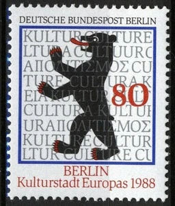 Berlín 1988, oso de Berlín, capital europea de la cultura 1988 en muy buen estado montado, Mi 800 2,5 € - Imagen 1 de 1