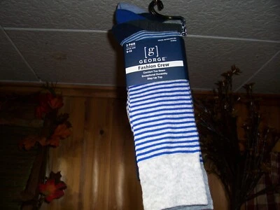 GEORGE HOMBRES MODA CREW CALCETINES 3 PARES TALLA 6-12 VARIOS DISEÑOS CALCETINES DE VESTIR NUEVOS Foto 1 de 2